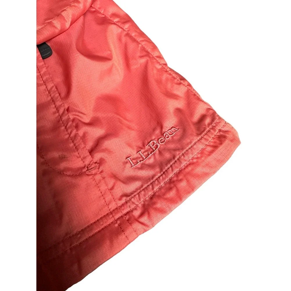 Vtg LL Bean Full‎ Zip Women XL Windbreaker Jacket Salmon Pink Hooded Coat 0BUX3 - Picture 7 of 15